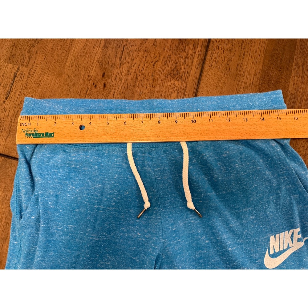 Nike Sportswear Gym Vintage Blue Heather Capri Sweatpants Womens Medium Joggers - Picture 3 of 6